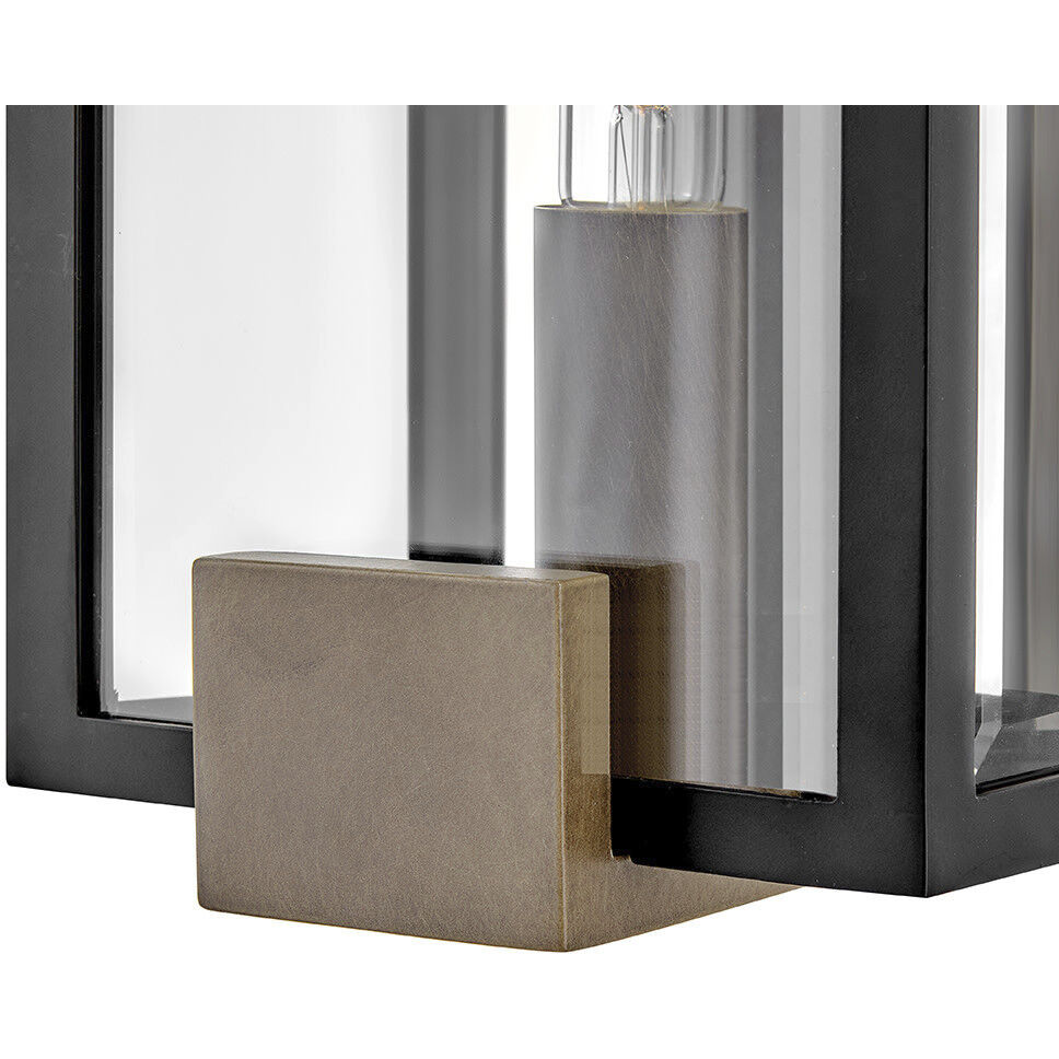 Bergen 1 Light 22 inch Black with Burnished Bronze Outdoor Wall Mount Lantern