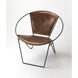 Accent Seating Milo Iron & Leather Brown Leather Accent Chair