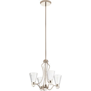 Kayva LED 20 inch Polished Nickel Chandelier 1 Tier Small Ceiling Light, 1 Tier Small