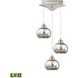 Ciotola LED 10 inch Satin Nickel with Silver Mercury Mini Pendant Ceiling Light