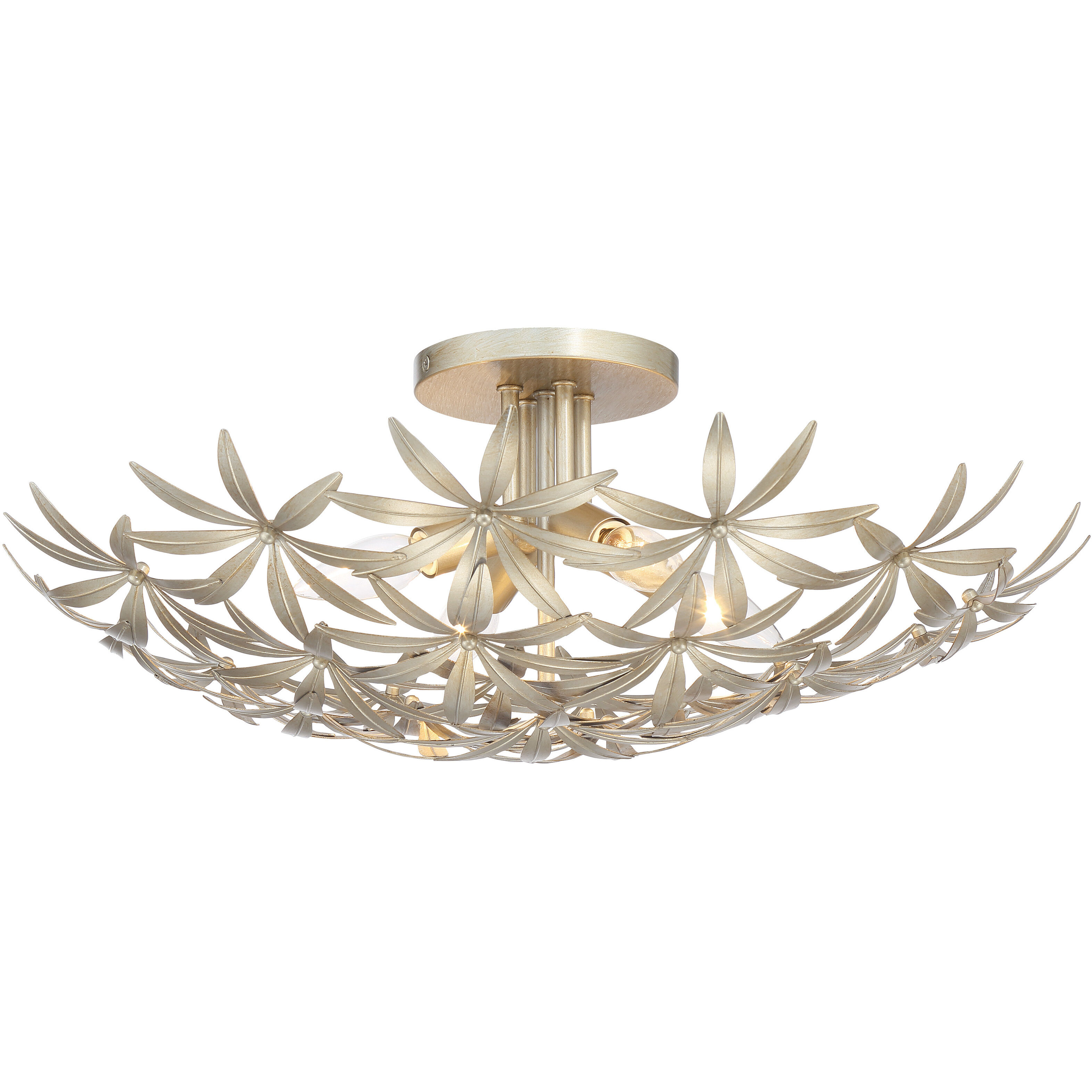 Flower Child 4 Light 22 inch Ambry Gold Flush Mount Ceiling Light