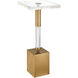 Desiree 25 X 11 inch Clear and Antique Brass Drinks Table