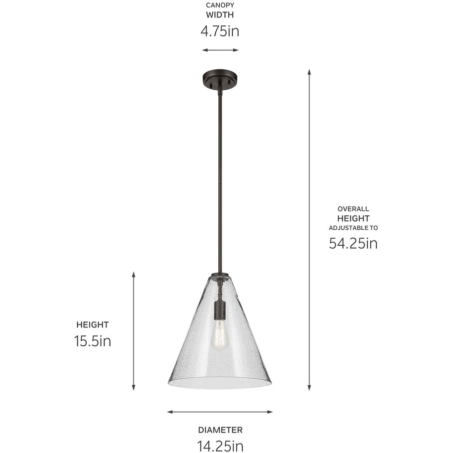 Everly 1 Light Olde Bronze Pendant Ceiling Light