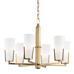 Upton 6 Light 26 inch Aged Brass Chandelier Ceiling Light