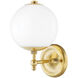 Sphere No.1 1 Light 6.5 inch Aged Brass Wall Sconce Wall Light