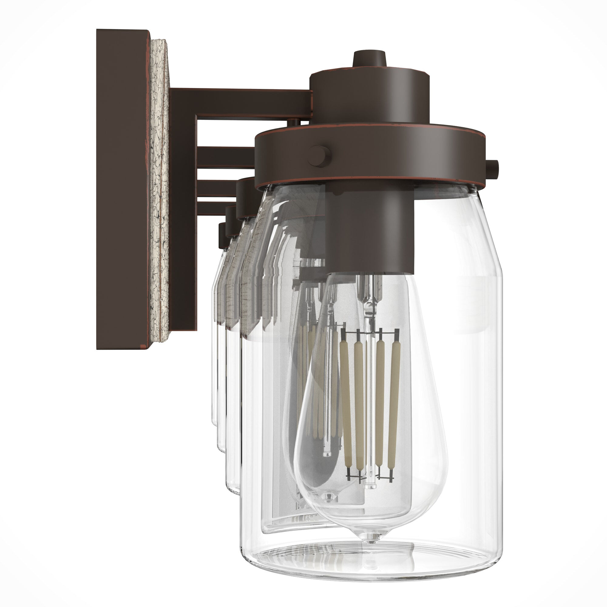 Devon Park 4 Light 30 inch Onyx Bengal and Barnwood Vanity Light Wall Light