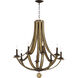 Basque 8 Light 32 inch Driftwood and Anthracite Chandelier Ceiling Light