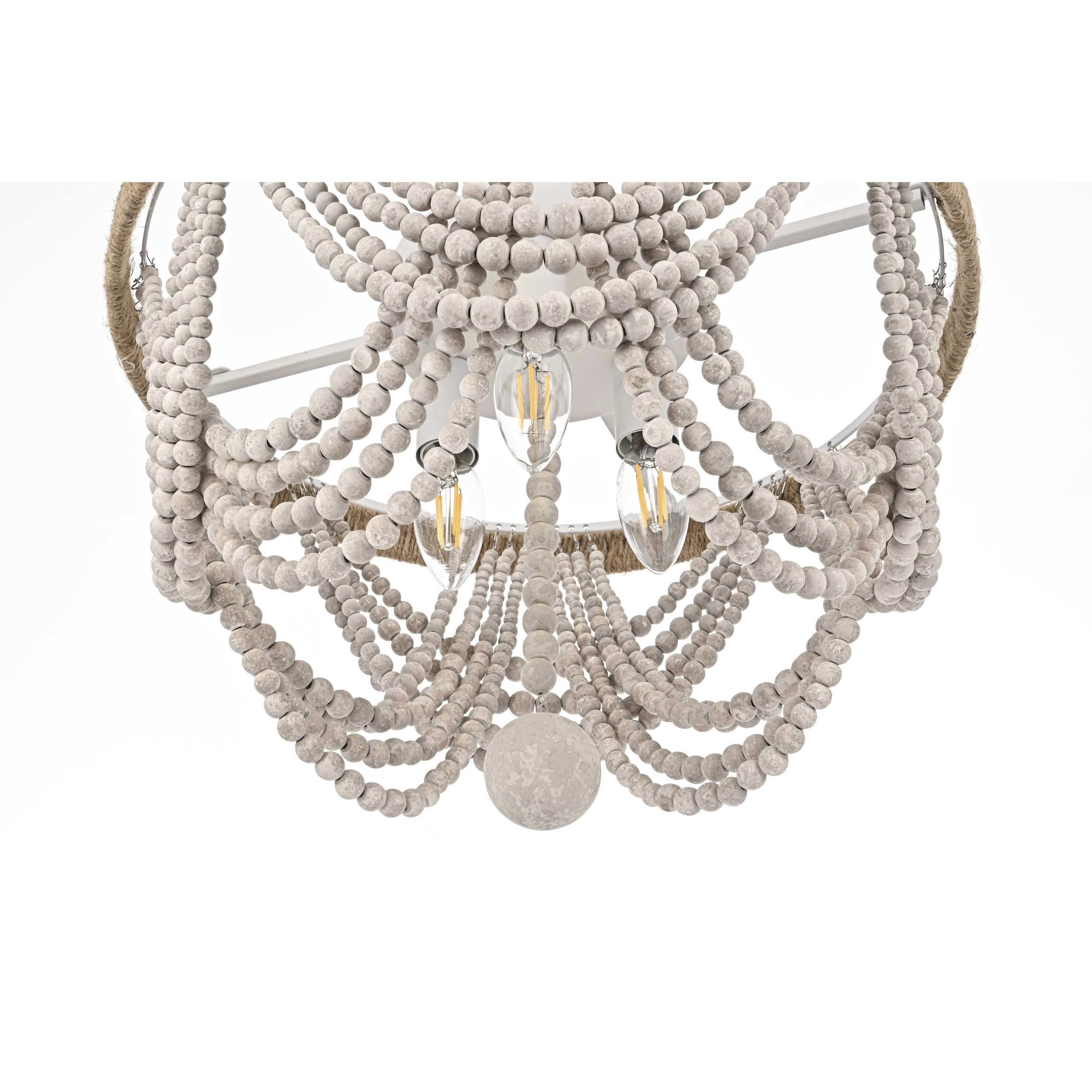 Jolie 4 Light 16 inch Antique White Flush Mount Ceiling Light