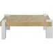 Bromo 48 X 34 inch Bleached Burl with White Coffee Table
