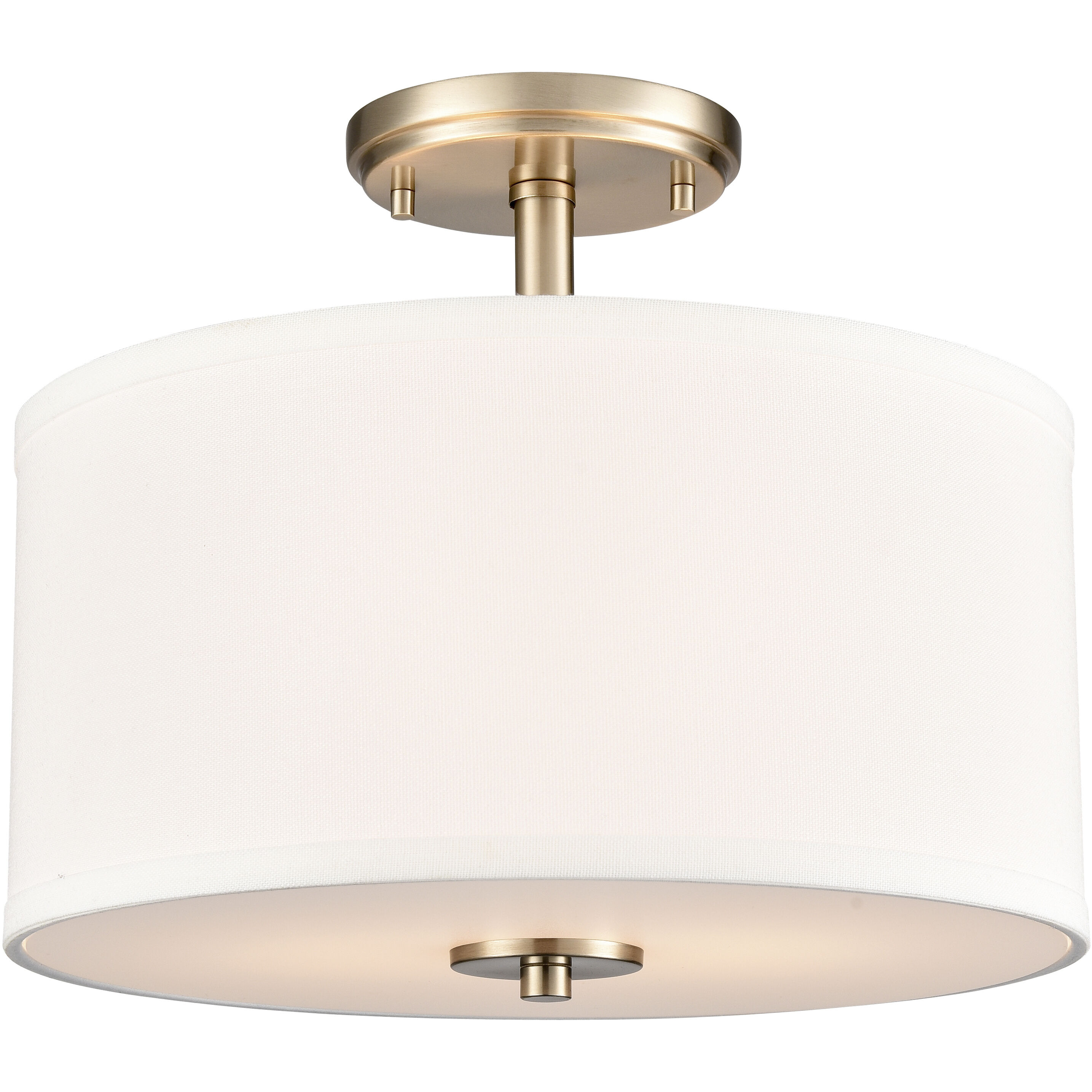 Guyten 2 Light 13 inch Modern Gold Semi-Flush Mount Ceiling Light
