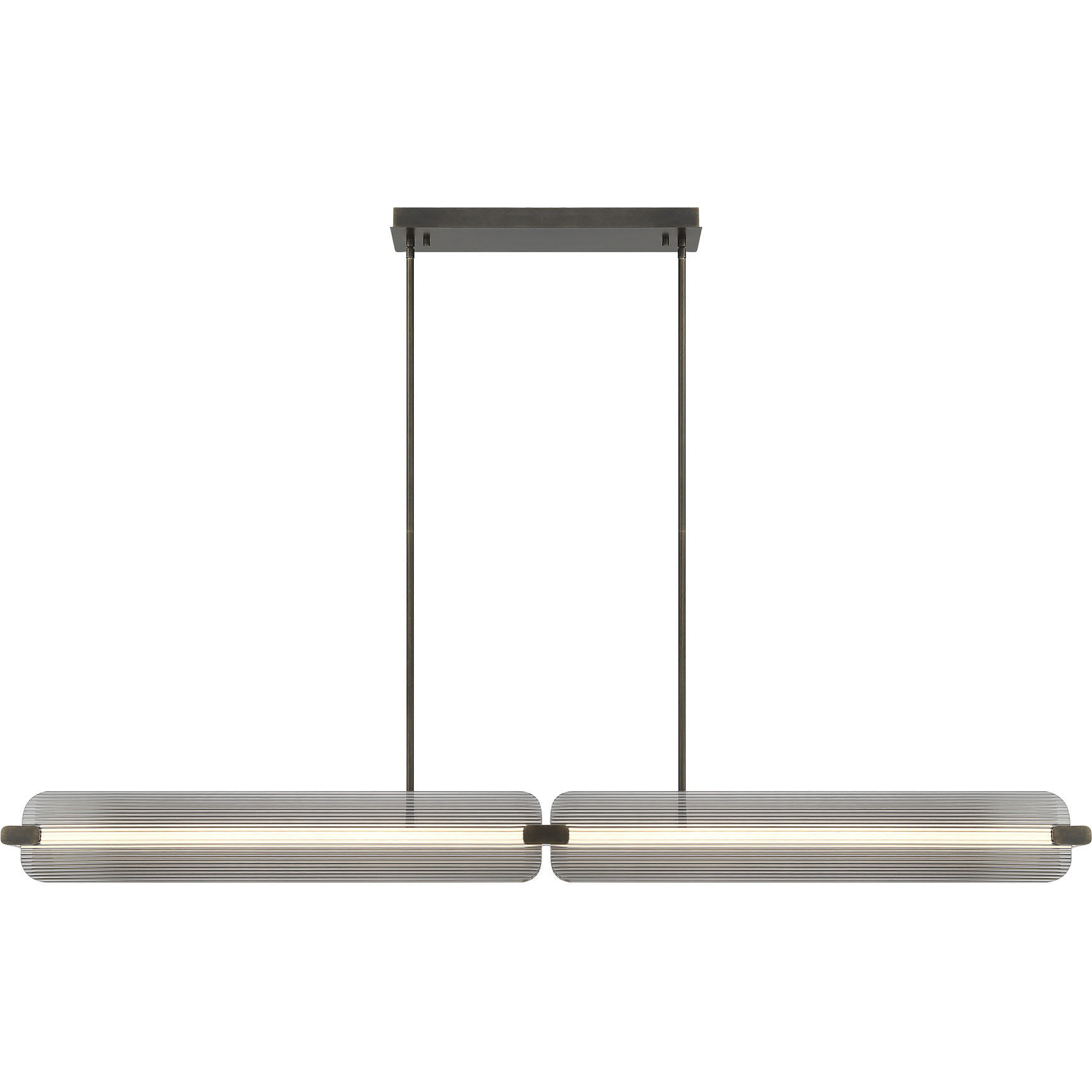 Neoness LED 67 inch Weathered Brass Linear Chandelier Ceiling Light in Smoke