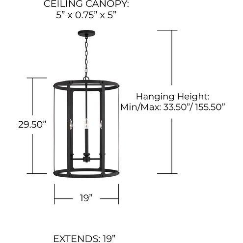 Brennen 4 Light 19 inch Black Iron Foyer Ceiling Light