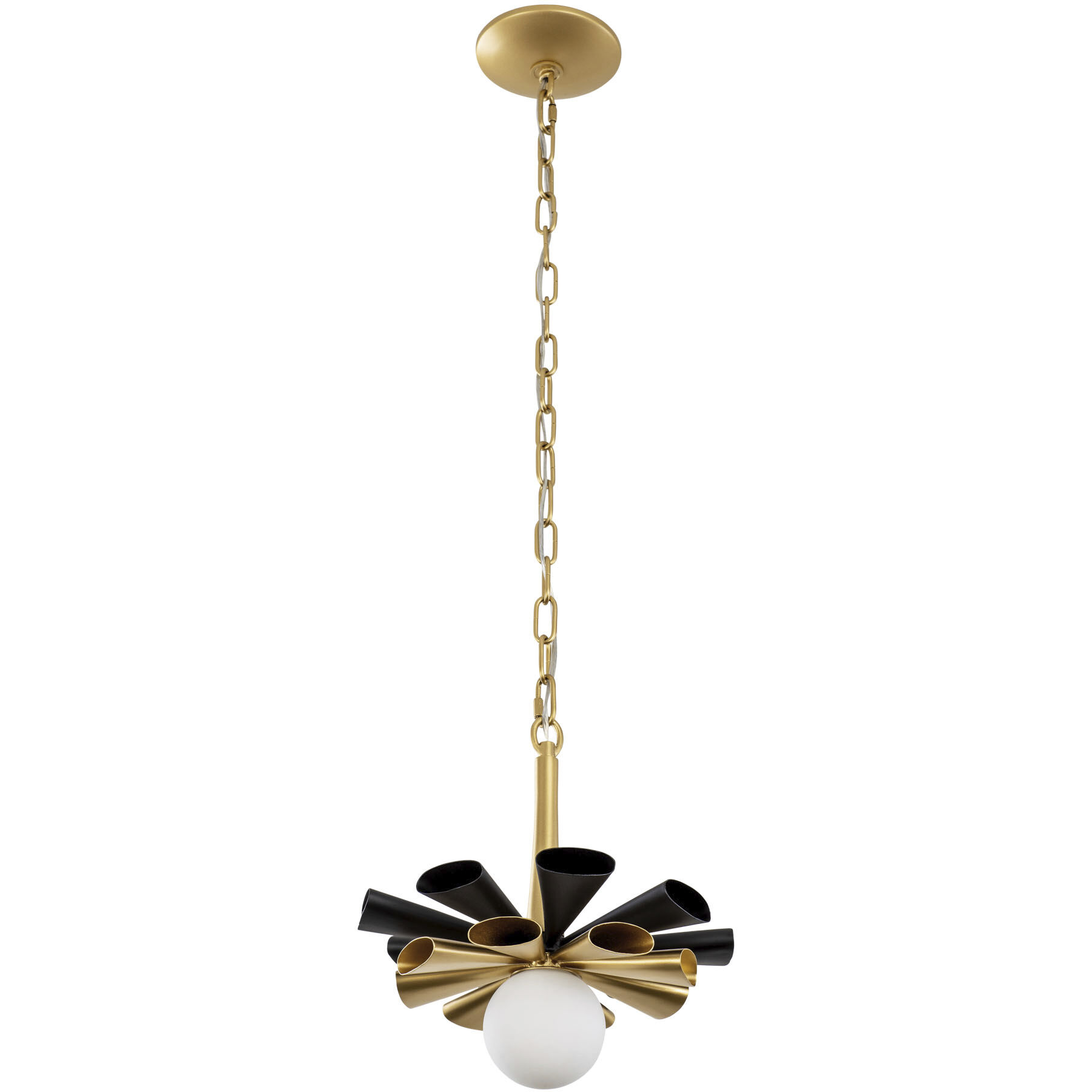 Daphne 1 Light 12.25 inch Matte Black and French Gold Pendant Ceiling Light