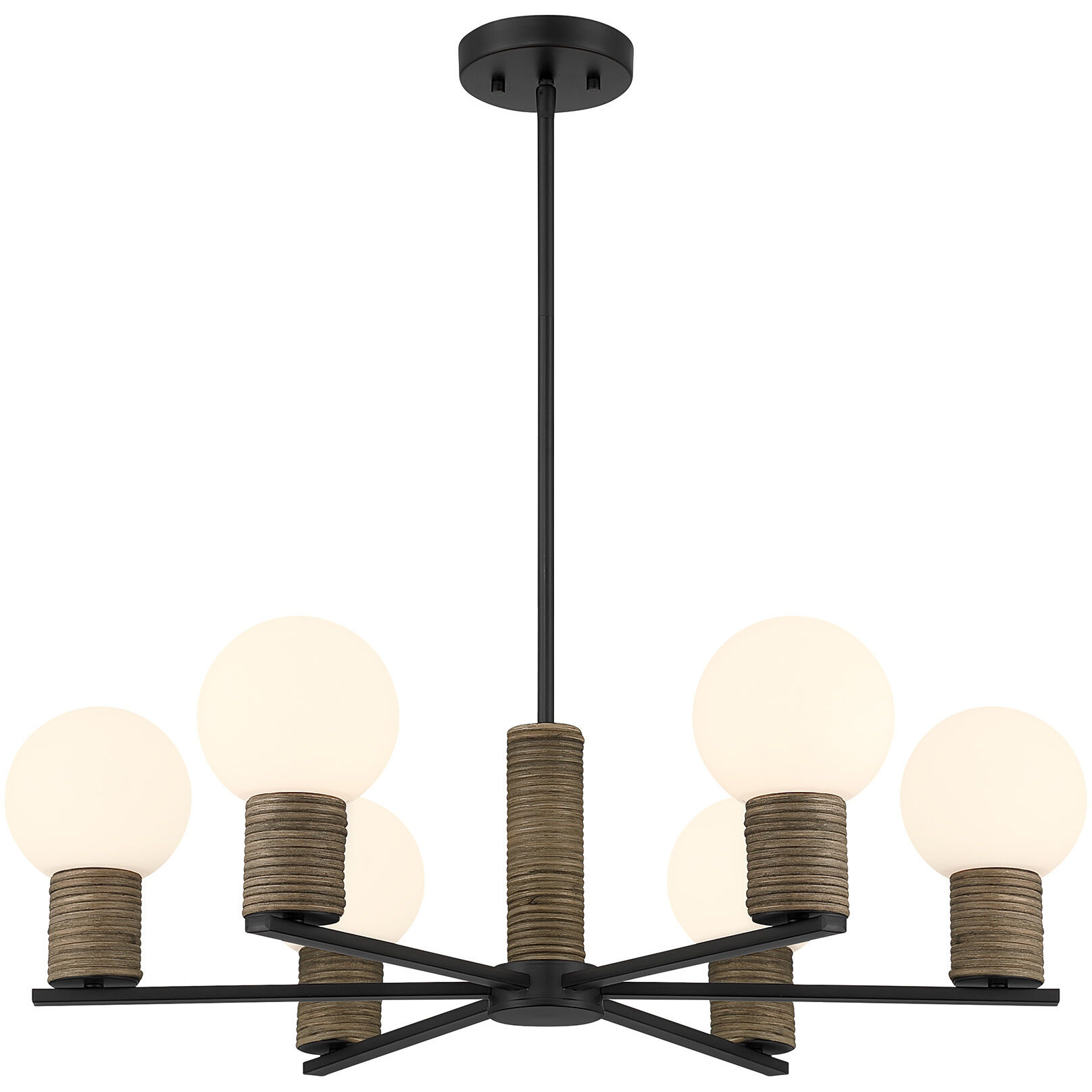 Jarrell 6 Light 30 inch Matte Black Chandelier Ceiling Light