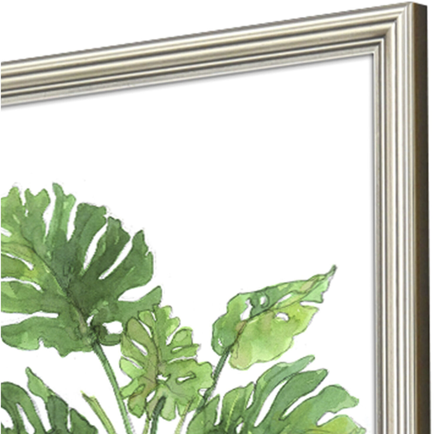 Botanical Blues Blue and Green and White Framed Art