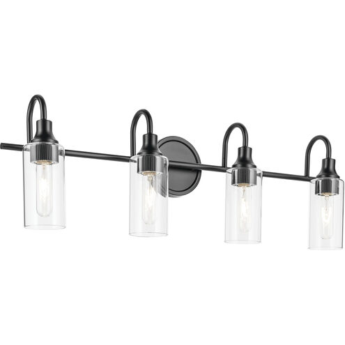 Kavi 4 Light 31.5 inch Black Vanity Light Wall Light