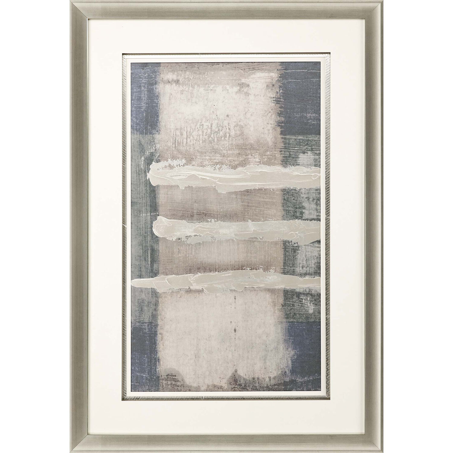 Motif Neutral and Gray and Blue and Metallic Framed Art, The Studio