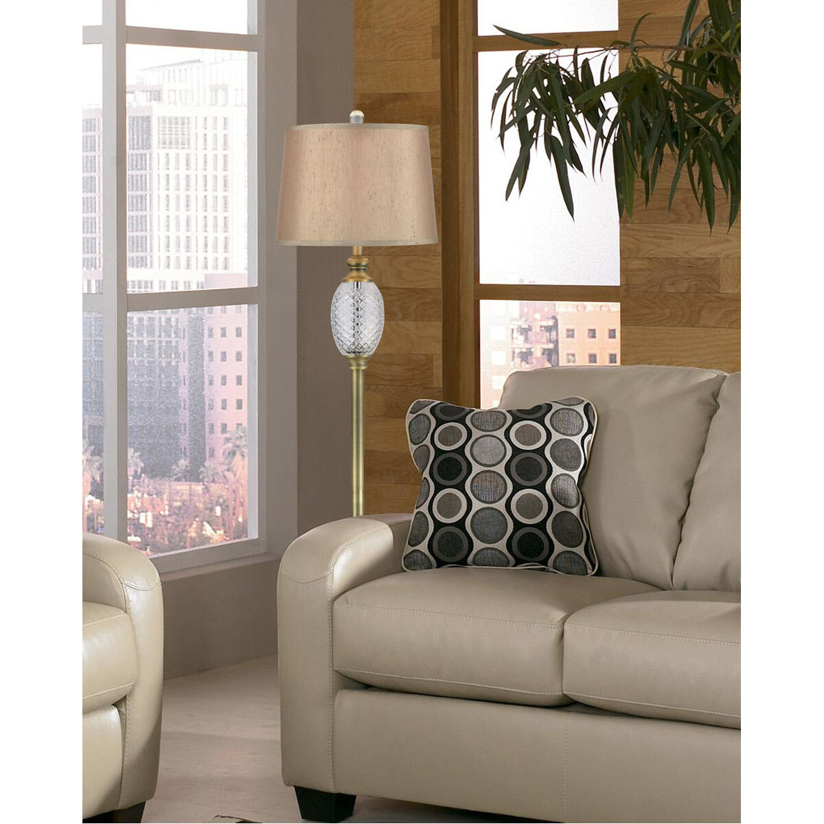 Evelyn 60 inch 150.00 watt Antique Nickel Floor Lamp Portable Light