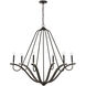 Clive 6 Light 43 inch Carbon Grey and Black Iron Chandelier Ceiling Light