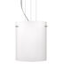 Tamburo LED Satin Nickel Pendant Ceiling Light in Opal Matte Glass