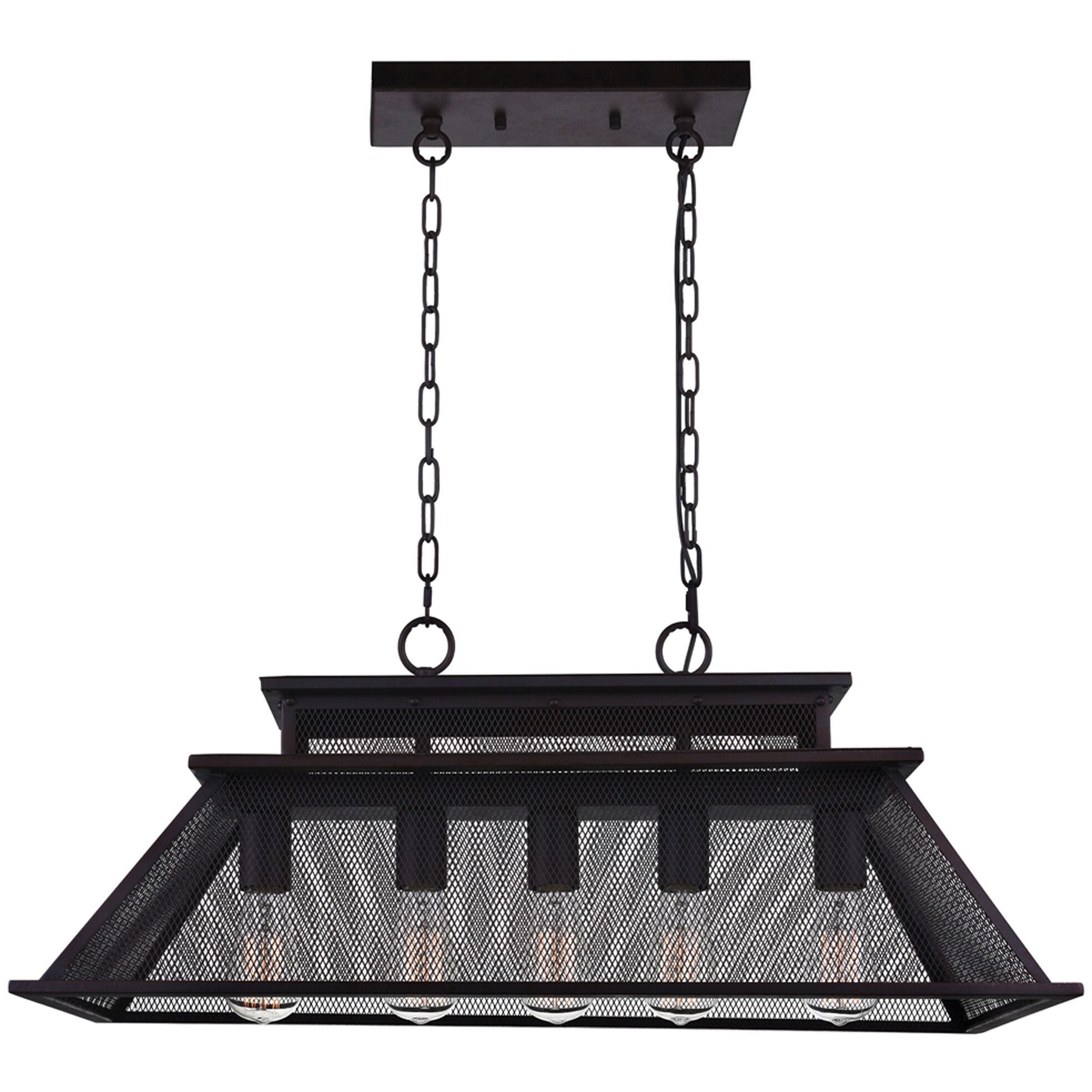 Savill 5 Light 32 inch Reddish Black Island/Pool Table Light Ceiling Light