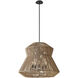 Eco LED 30 inch Matte Black Pendant Ceiling Light in Natural