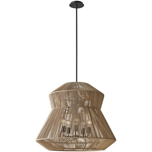 Eco LED 30 inch Matte Black Pendant Ceiling Light in Natural