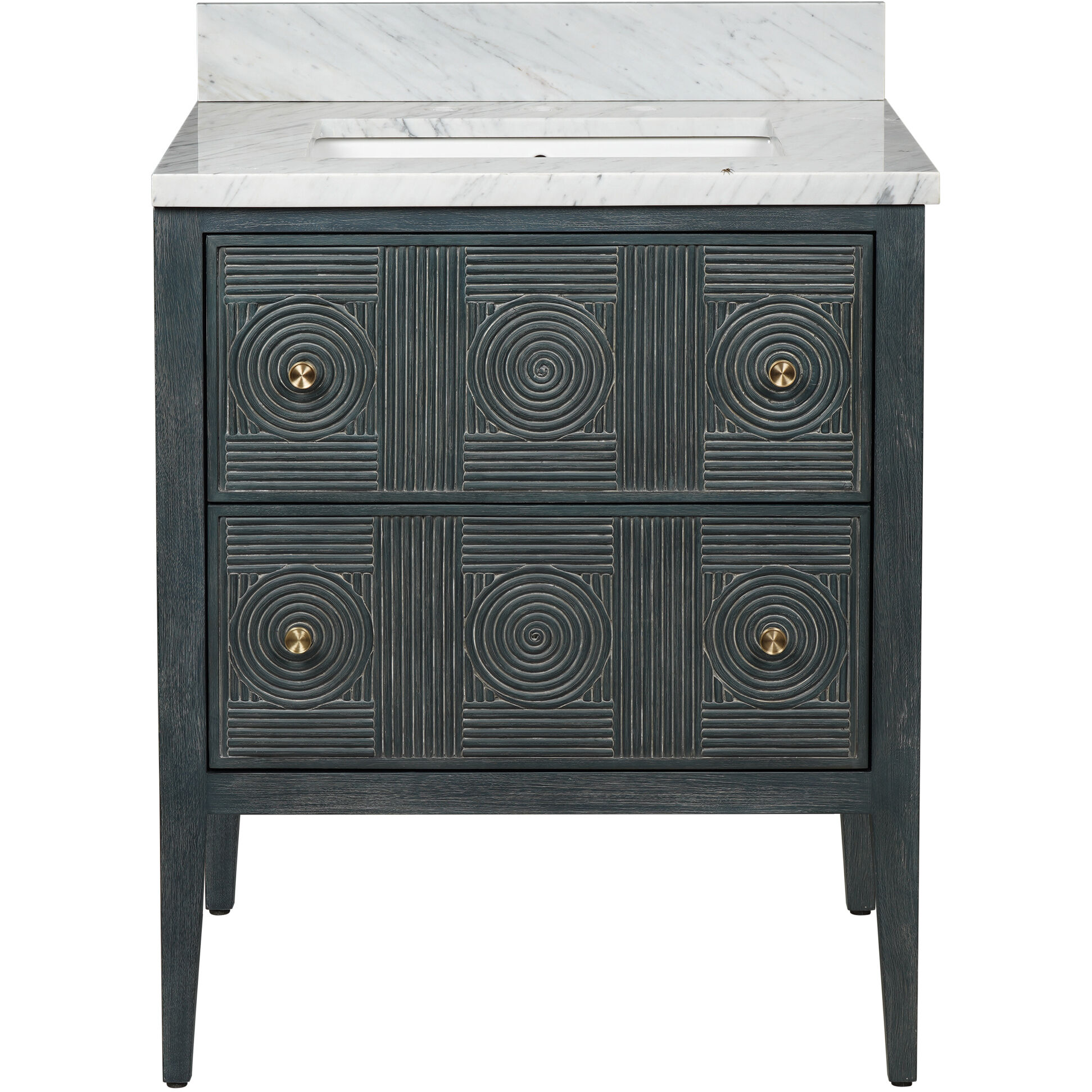 Santos 28 X 34 inch Vintage Navy/Natural/White/Brushed Brass/Polished Nickel Vanity with Undermount Sink