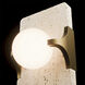 Okemo LED 4 inch Beige Travertine and Aged Brass ADA Wall Sconce Wall Light