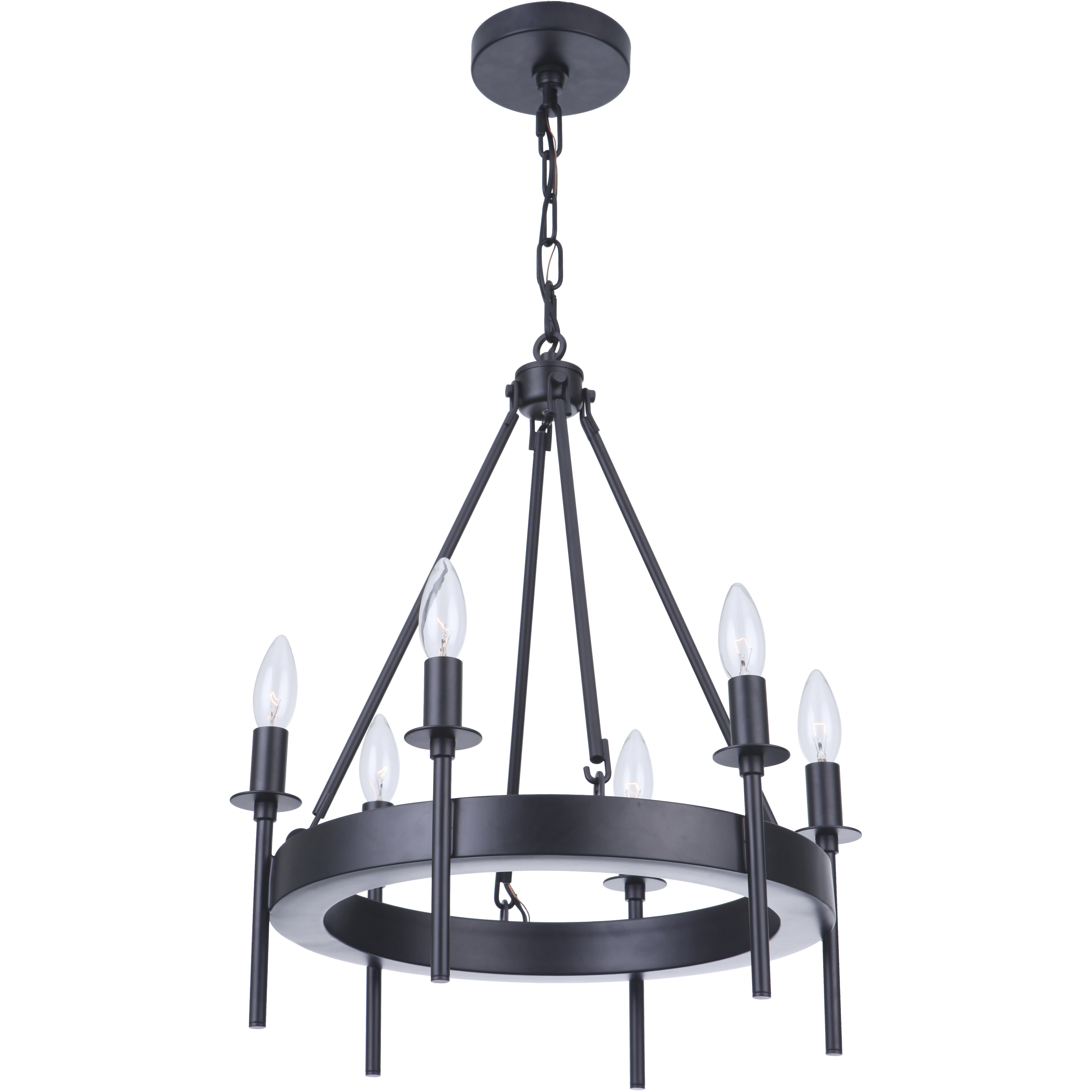 Larrson 6 Light 18 inch Flat Black Chandelier Ceiling Light