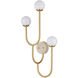 Highsmith 3 Light 17.25 inch Brass Wall Sconce Wall Light, Right