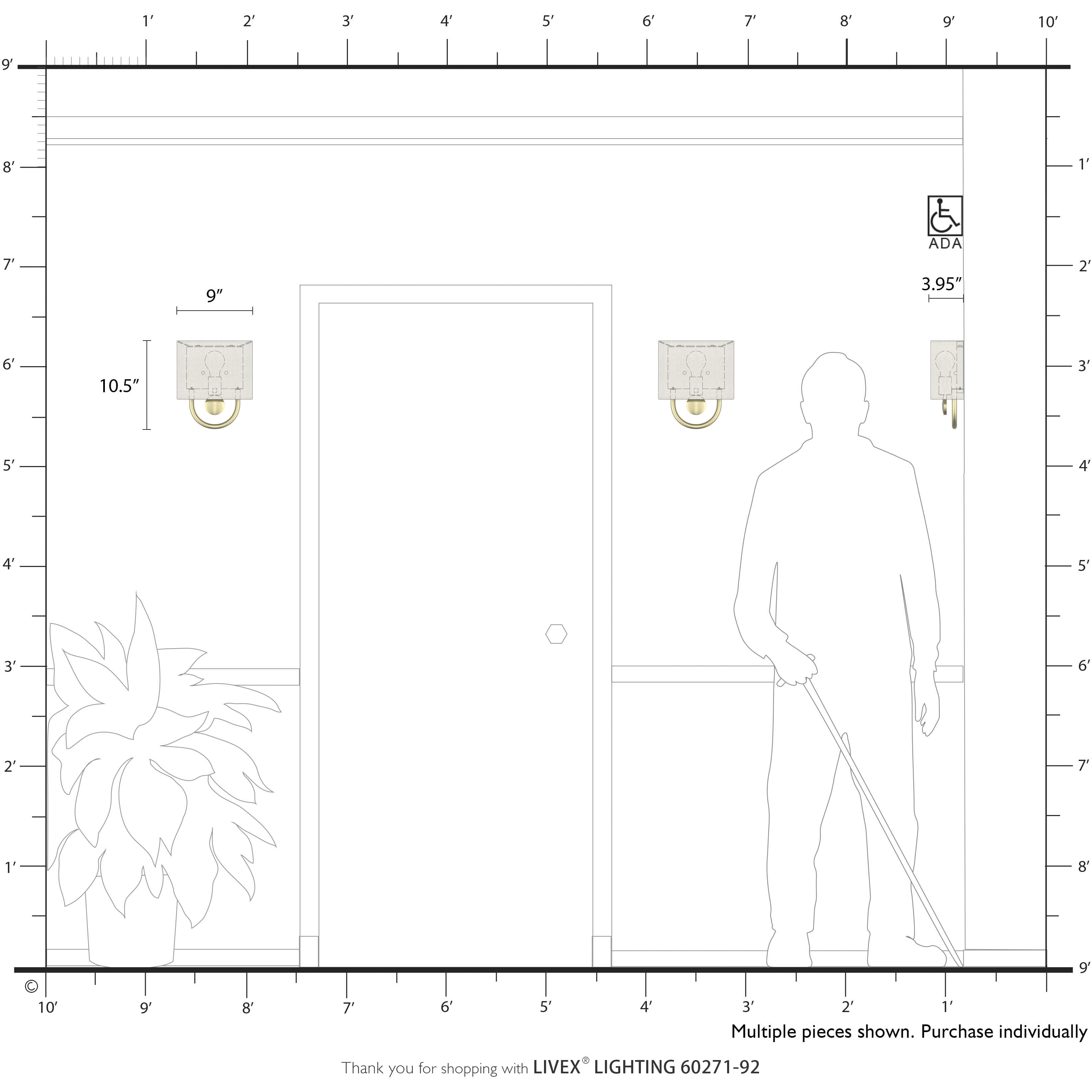 Stratton 1 Light 9 inch English Bronze ADA Wall Sconce Wall Light