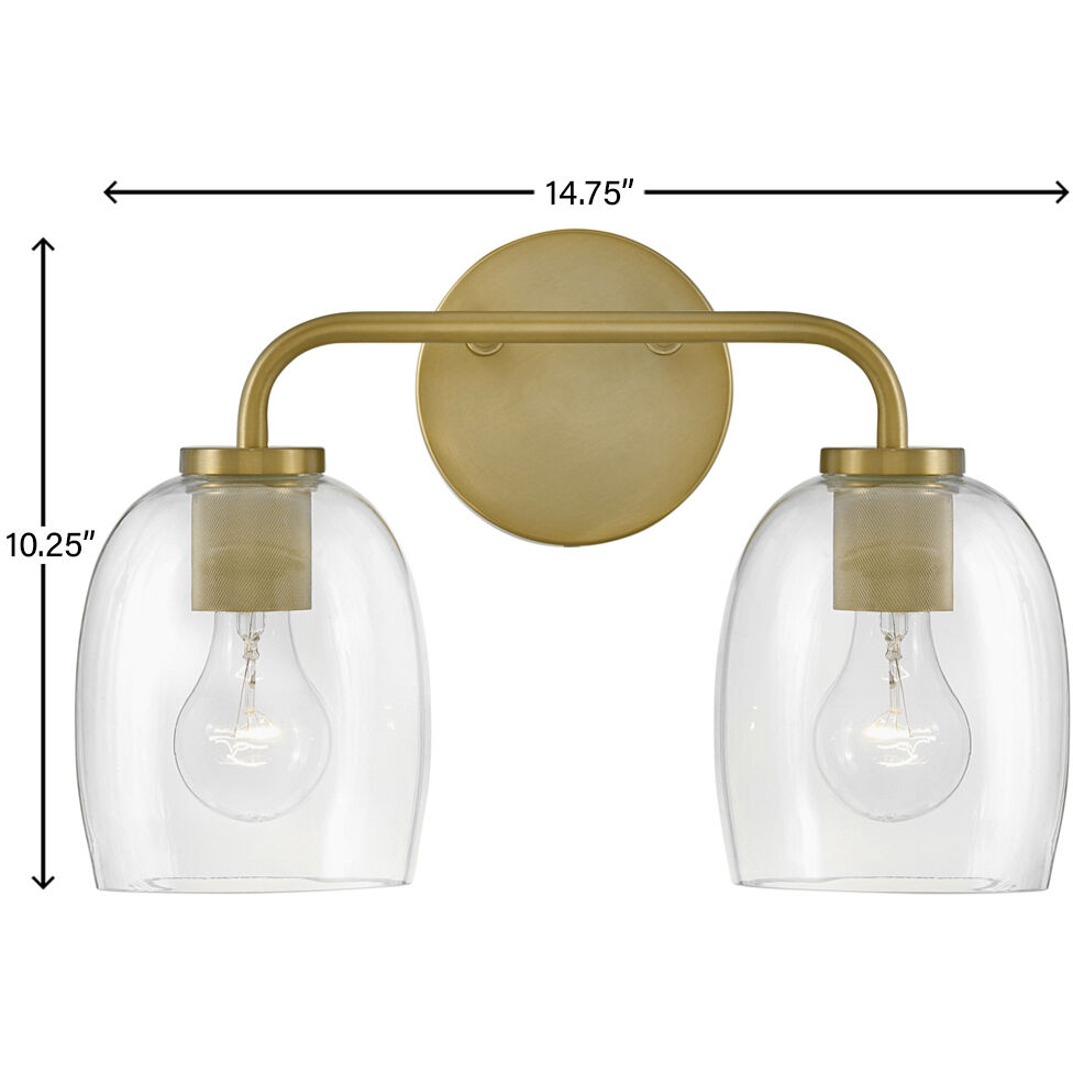 Percy LED 14.75 inch Lacquered Brass Bath Light Wall Light
