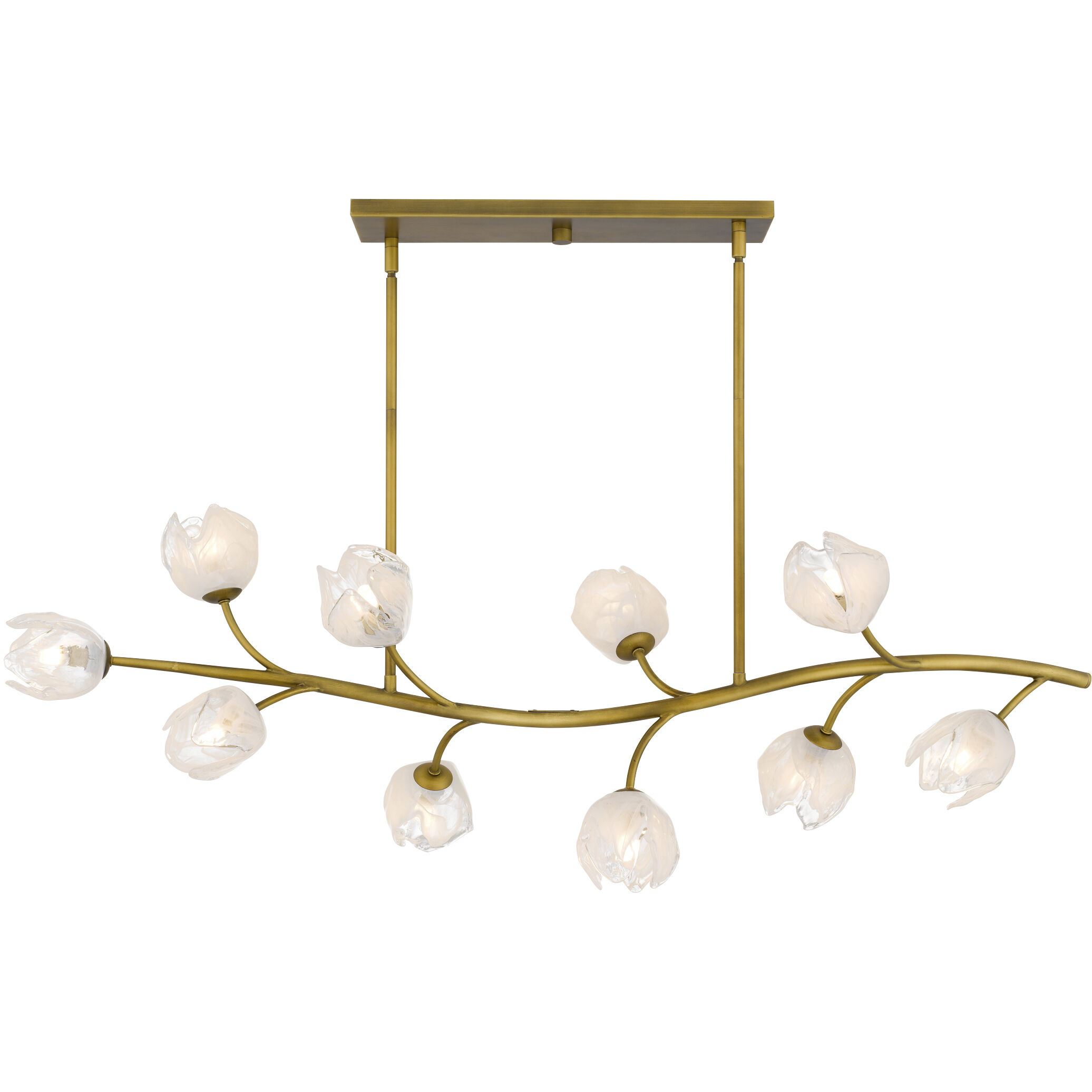 Walker 10 Light 48.5 inch Vintage Brass Island Light Ceiling Light