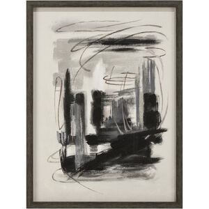 Beyer Black with Charcoal and Clear Framed Wall Art, IV Abstract