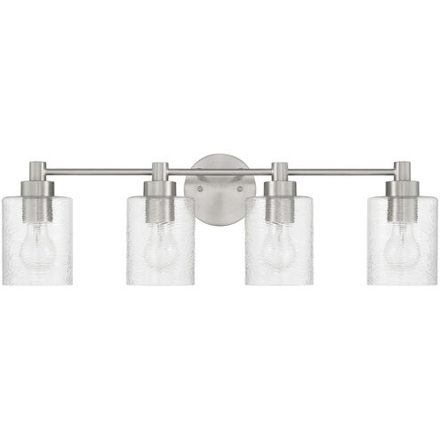 Lyndsey 4 Light 28.25 inch Brushed Polished Nickel Vanity Light Wall Light