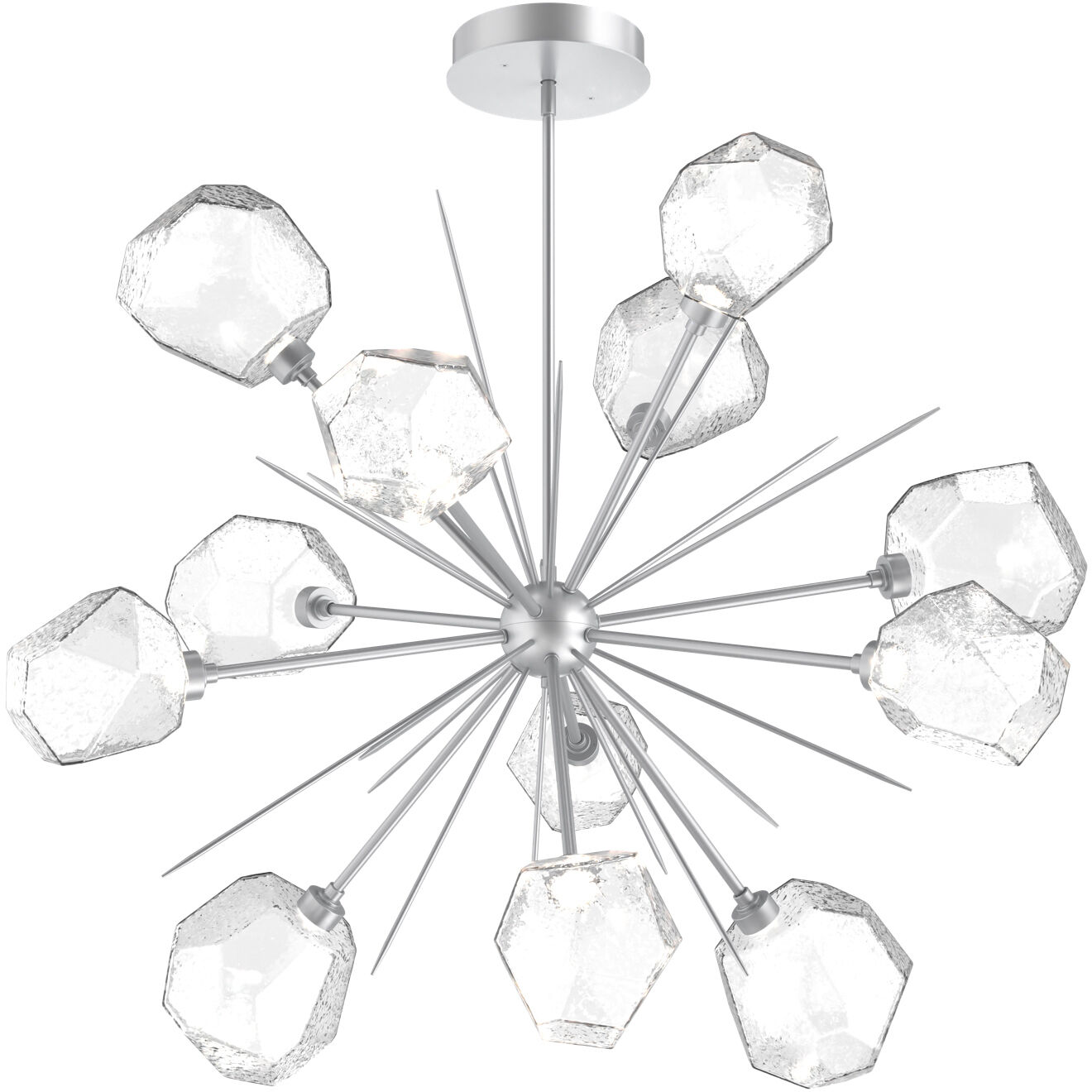 Gem LED 48.3 inch Classic Silver Chandelier Ceiling Light, Starburst