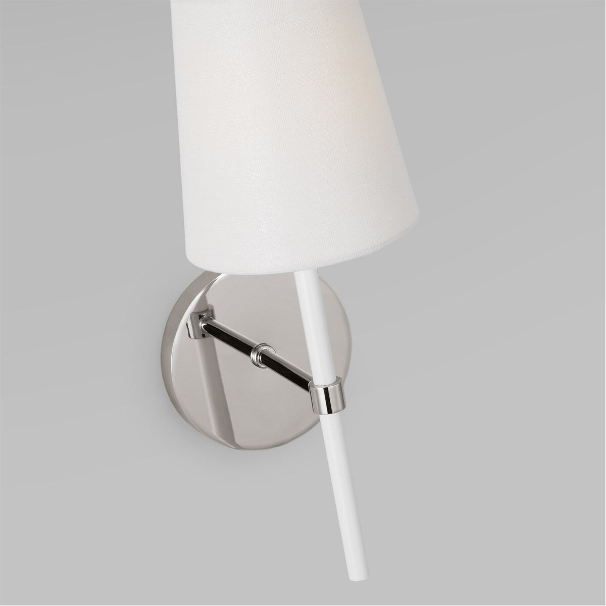 kate spade new york Monroe Wall Sconce Wall Light in Polished Nickel / Gloss White