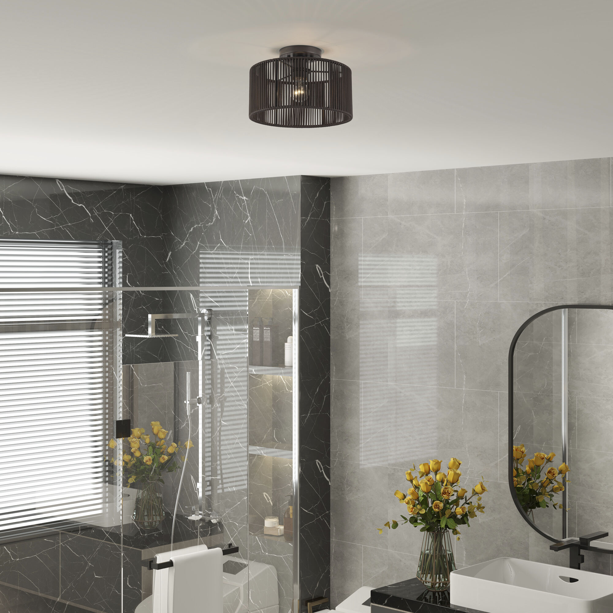 Acordia 1 Light 12 inch English Bronze Semi Flush Mount Ceiling Light, Medium