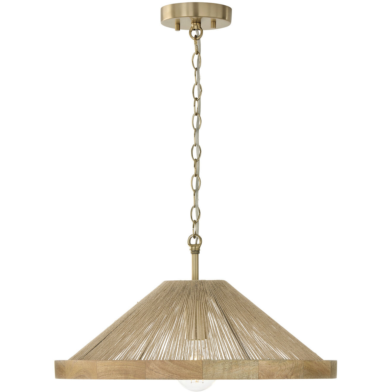 Maya 1 Light 19 inch Matte Brass Semi-Flush Ceiling Light, Convertible Dual Mount