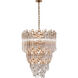 Suzanne Kasler Adele 12 Light 24 inch Hand-Rubbed Antique Brass with Clear Acrylic Three-Tier Waterfall Chandelier Ceiling Light