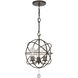 Solaris 3 Light 12 inch English Bronze Outdoor Chandelier