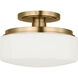 C&M by Chapman & Myers Fairfax 1 Light 11 inch Estate Brass Flush Mount Ceiling Light in LED