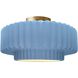 Radiance 1 Light 16.5 inch Sky Blue and Brushed Brass Semi Flush Ceiling Light