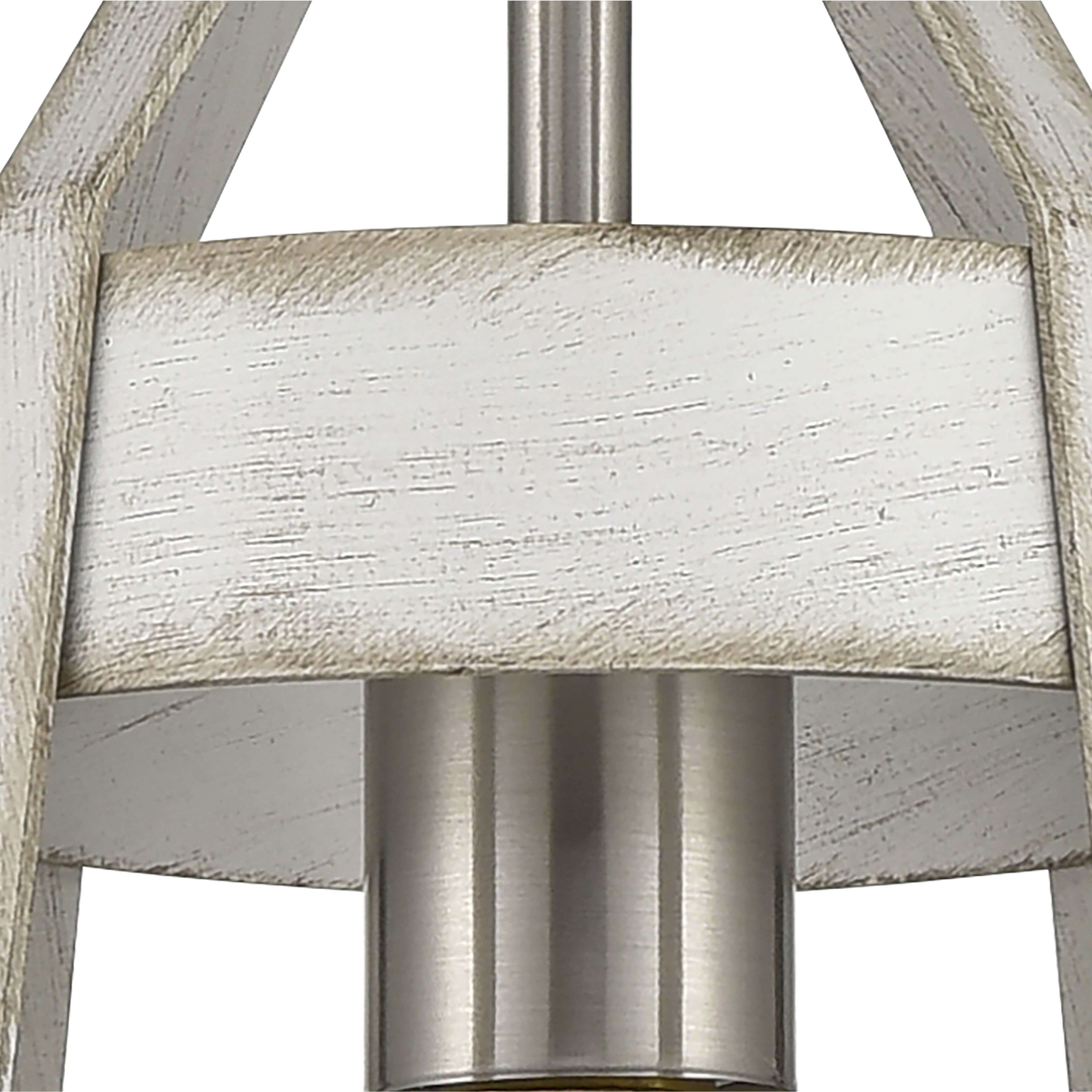 Brigantine 1 Light 7 inch Weathered White with Satin Nickel Mini Pendant Ceiling Light
