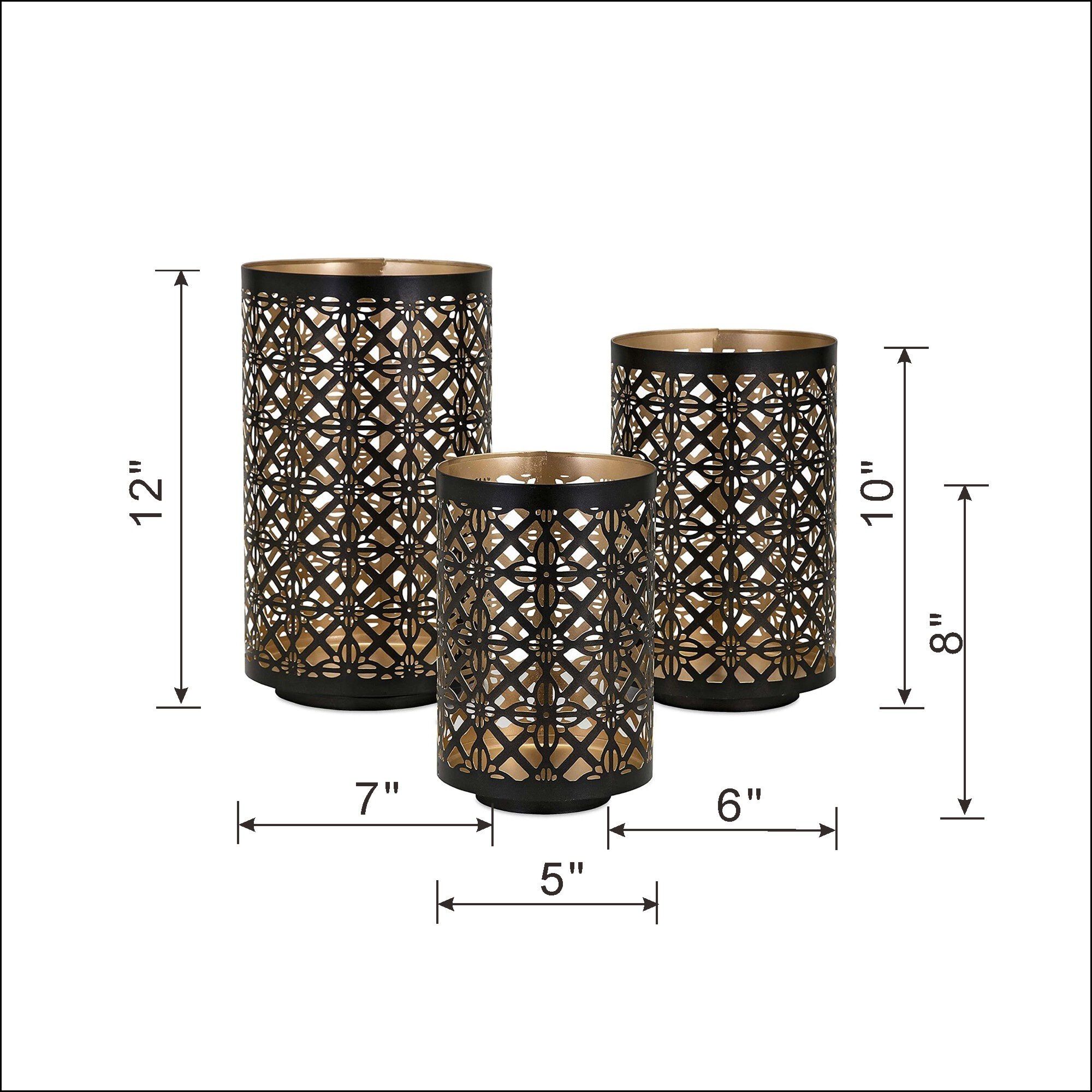 Helena 5 inch Black/Gold Lantern