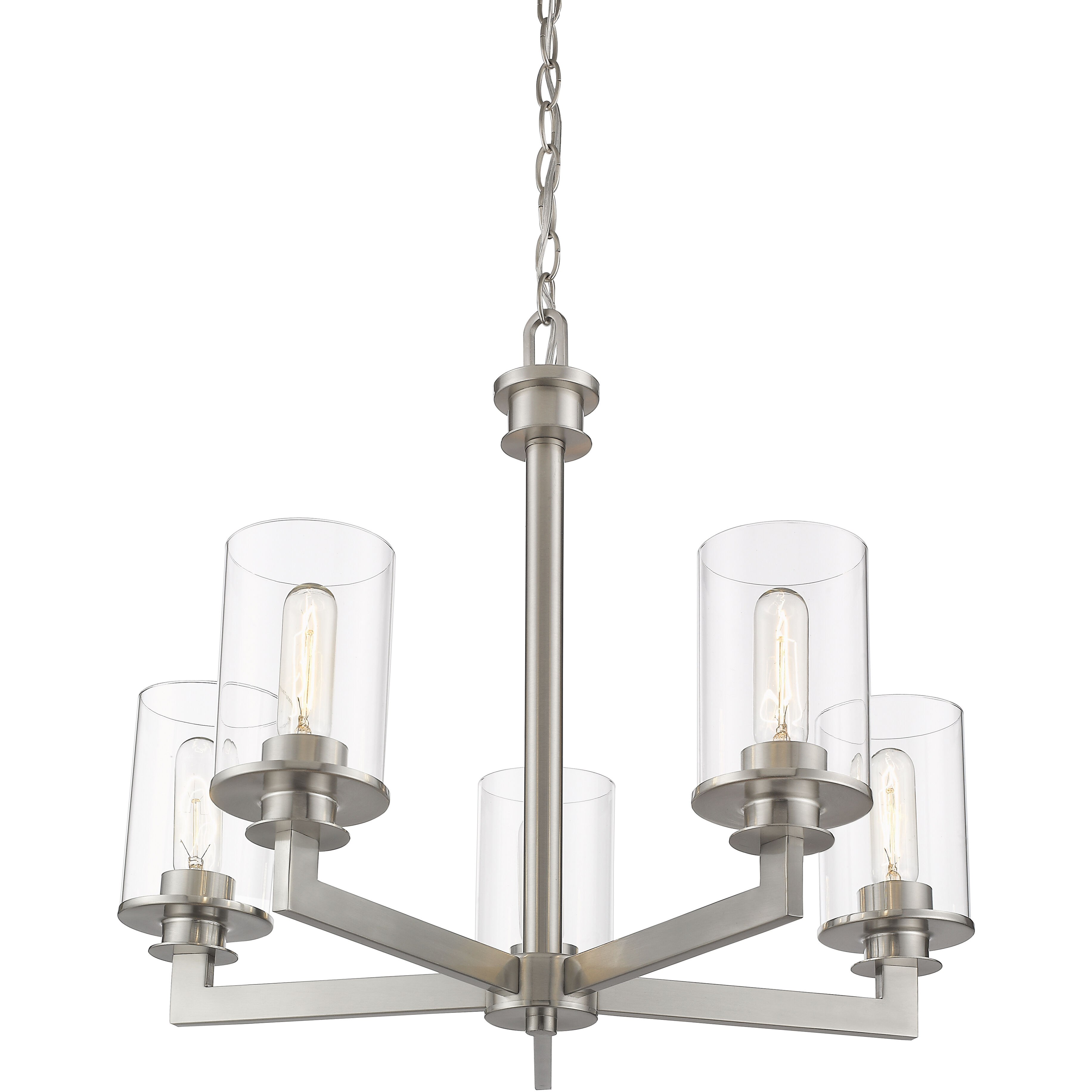 Savannah 5 Light 24 inch Brushed Nickel Chandelier Ceiling Light