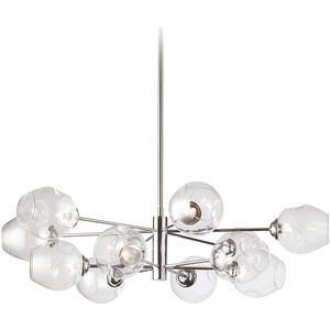 Abii 12 Light 33 inch Polished Chrome Chandelier Ceiling Light in Clear, Round