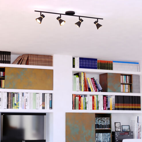 Alto 4 Light 120 Matte Black and Satin Brass Directional Light Ceiling Light