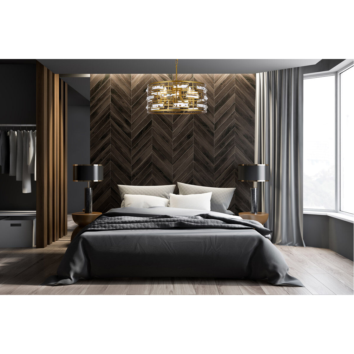 Kennedy 5 Light 19 inch Brass Pendant Ceiling Light